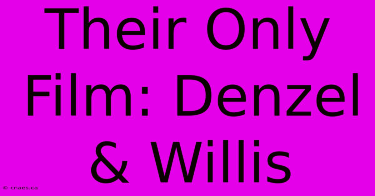 Their Only Film: Denzel & Willis