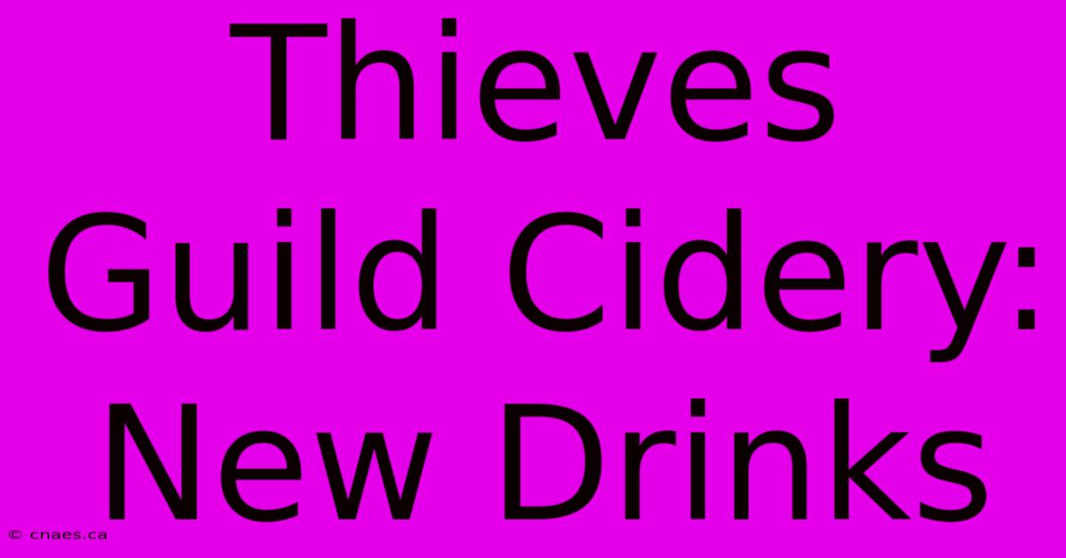 Thieves Guild Cidery: New Drinks