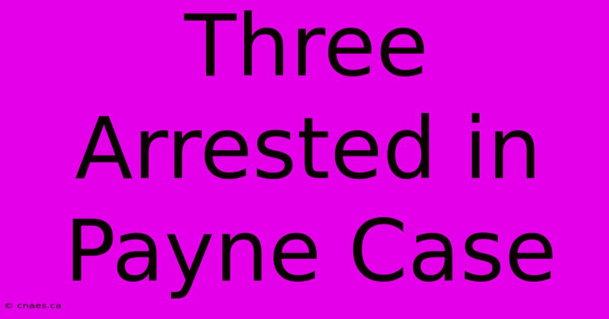 Three Arrested In Payne Case