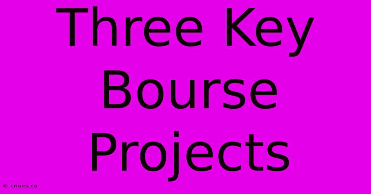 Three Key Bourse Projects