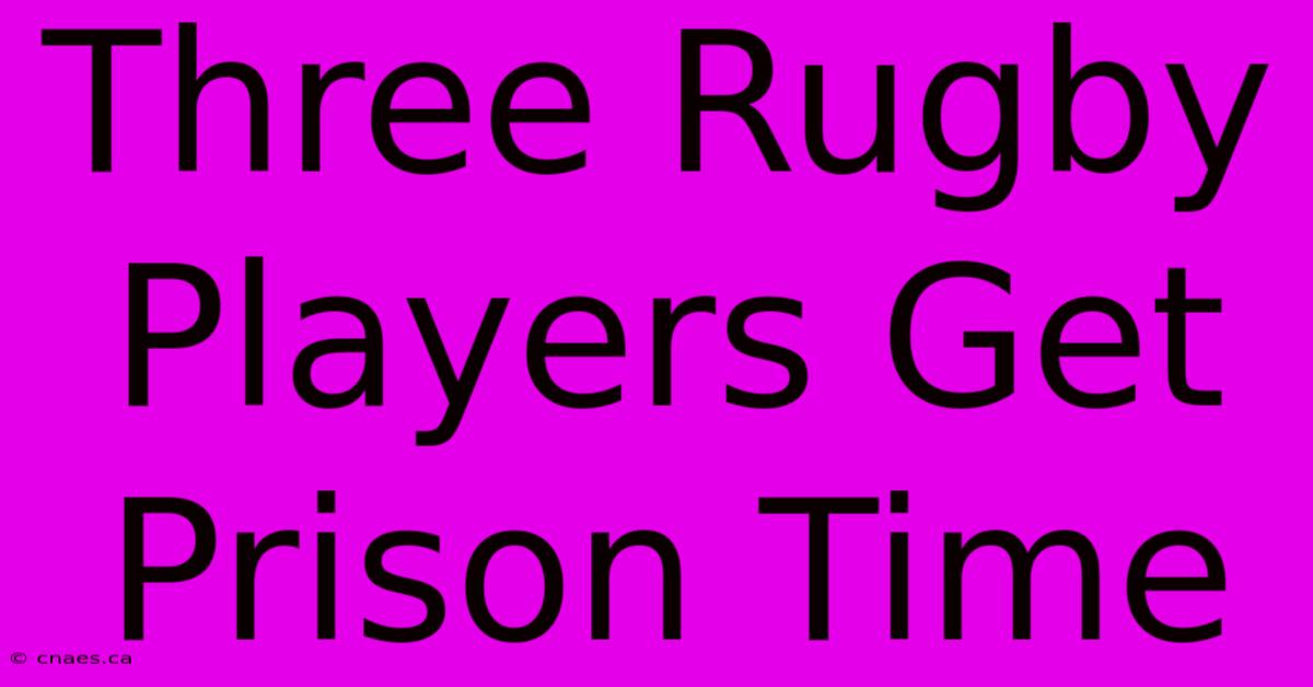 Three Rugby Players Get Prison Time