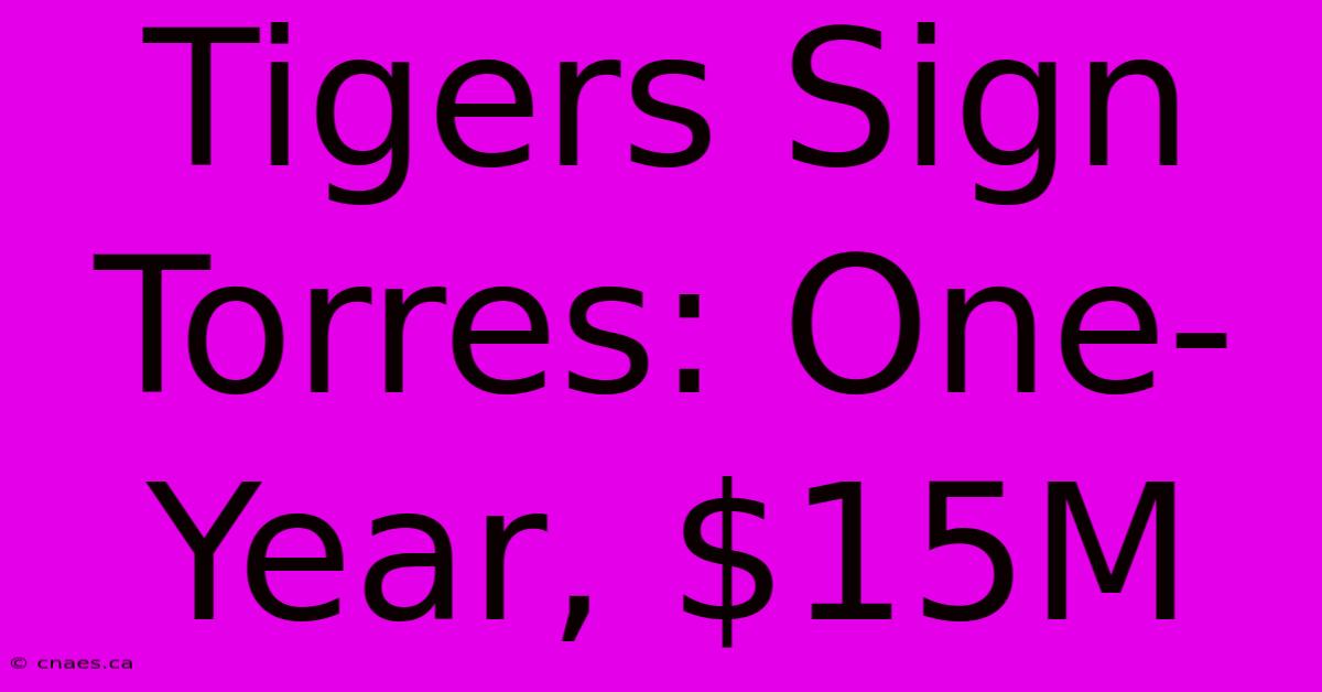 Tigers Sign Torres: One-Year, $15M