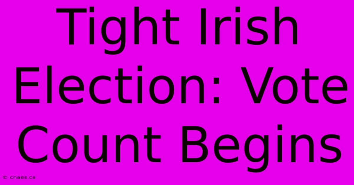 Tight Irish Election: Vote Count Begins