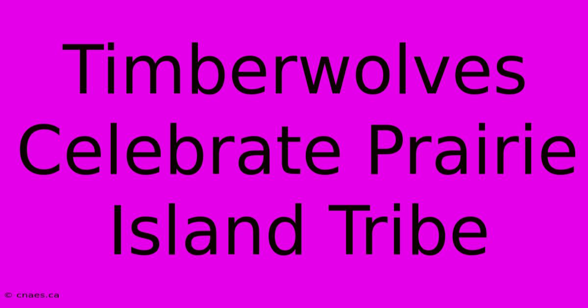 Timberwolves Celebrate Prairie Island Tribe