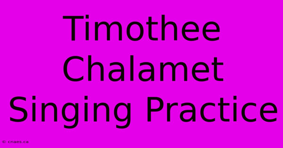 Timothee Chalamet Singing Practice