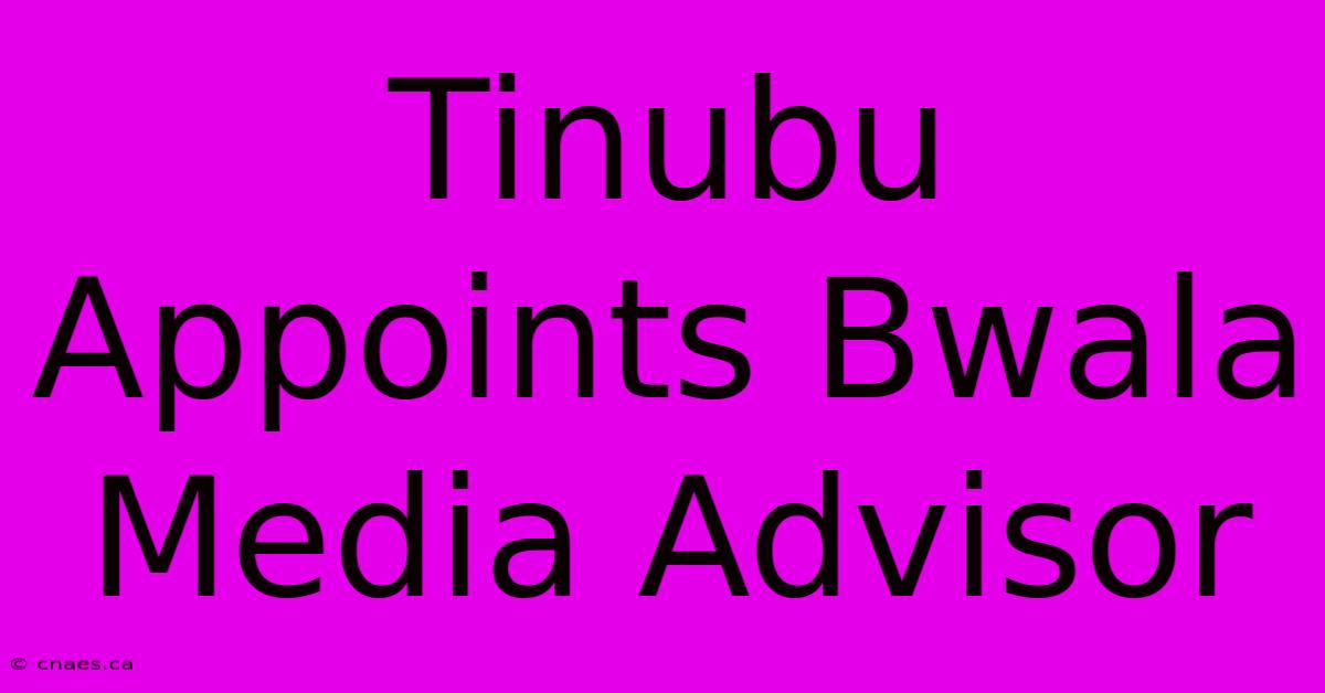 Tinubu Appoints Bwala Media Advisor