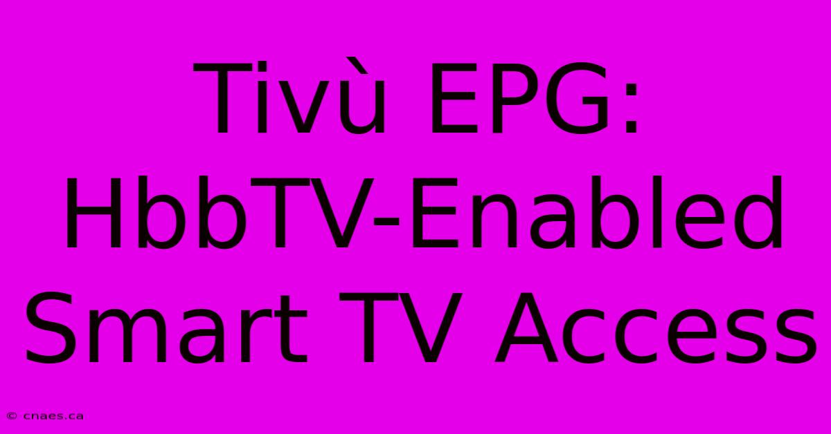 Tivù EPG: HbbTV-Enabled Smart TV Access 