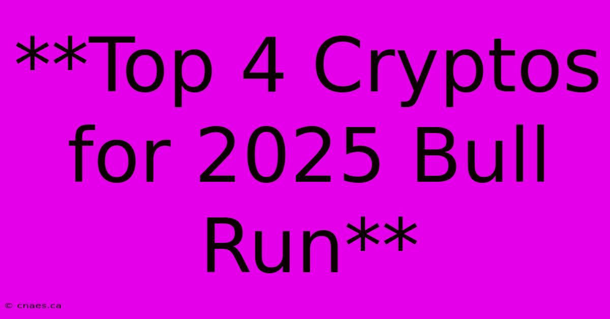 **Top 4 Cryptos For 2025 Bull Run**