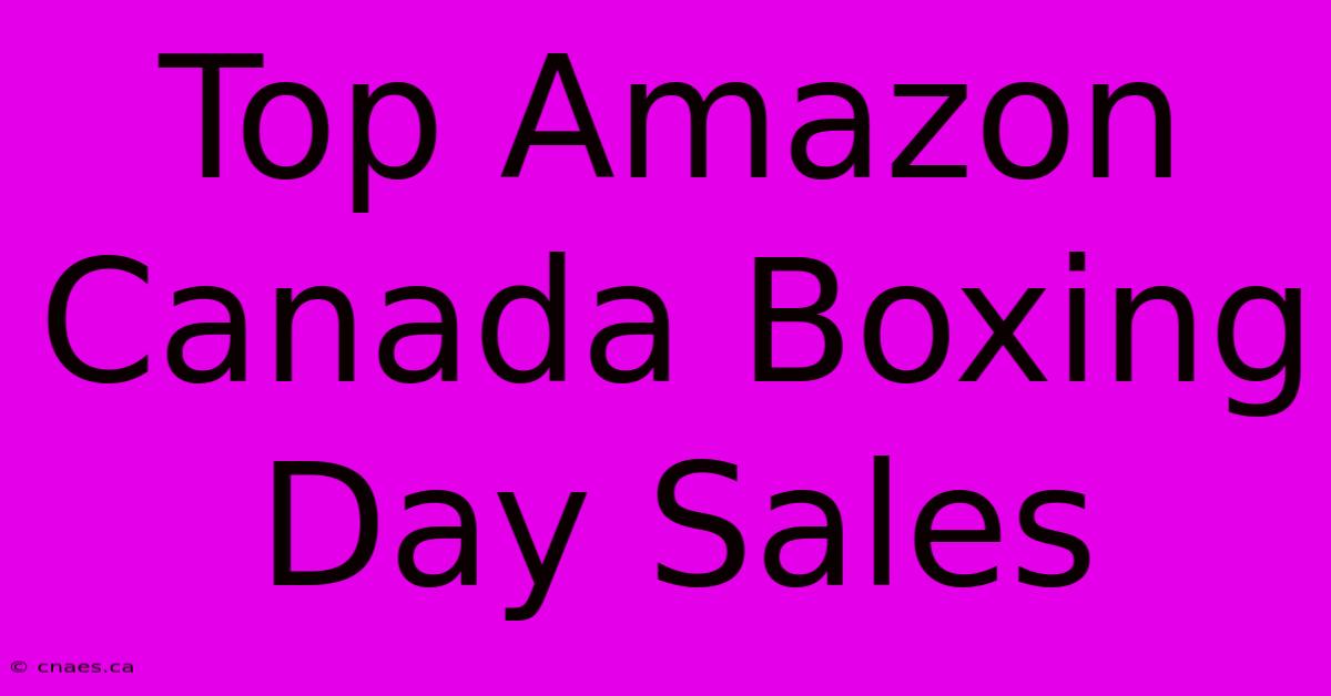 Top Amazon Canada Boxing Day Sales