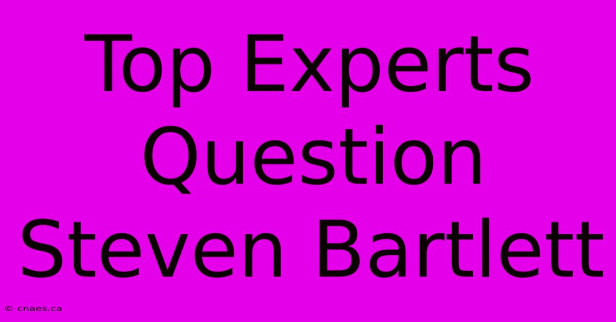 Top Experts Question Steven Bartlett