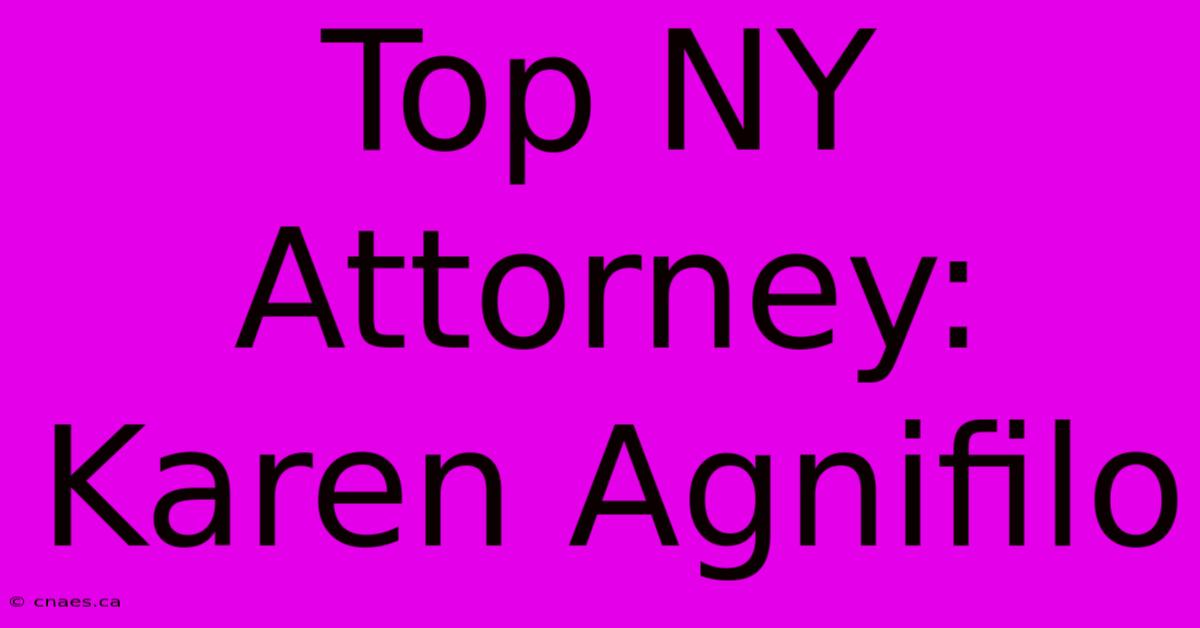 Top NY Attorney: Karen Agnifilo