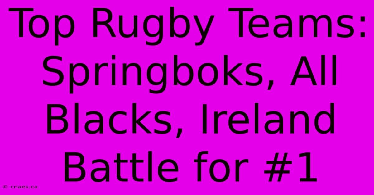 Top Rugby Teams: Springboks, All Blacks, Ireland Battle For #1