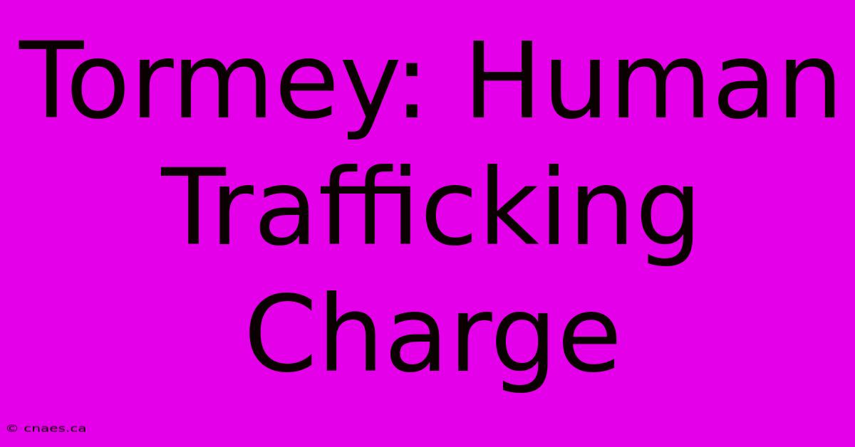 Tormey: Human Trafficking Charge