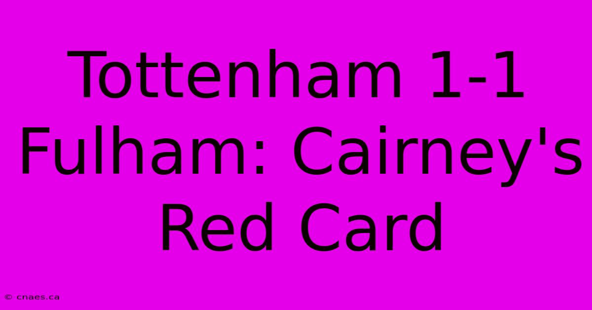 Tottenham 1-1 Fulham: Cairney's Red Card