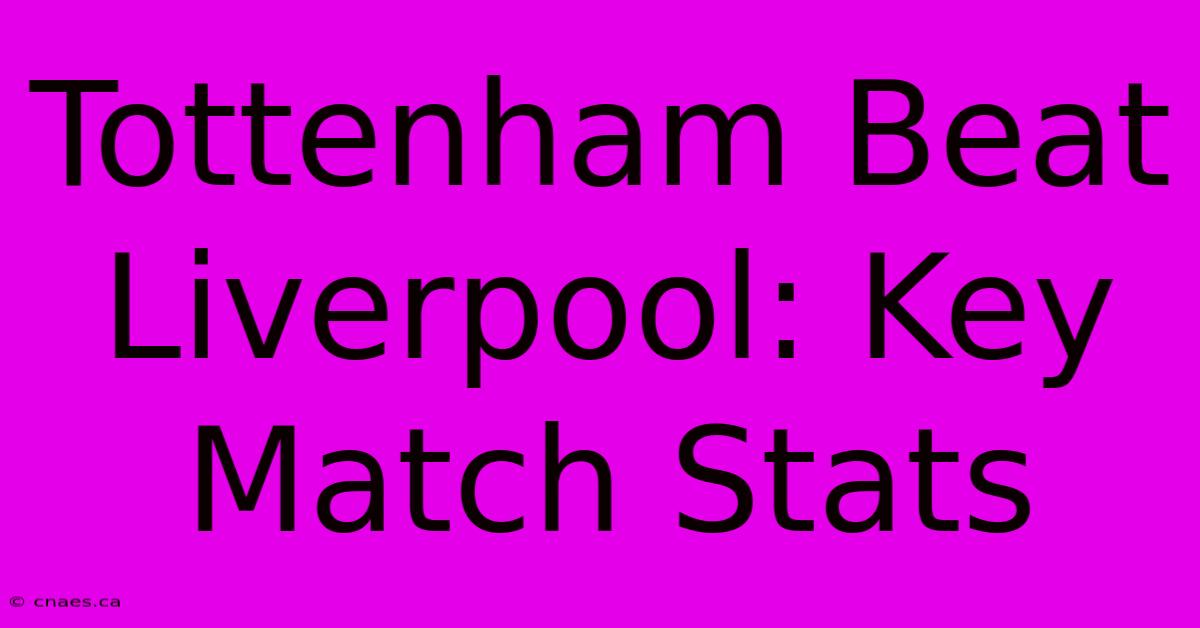 Tottenham Beat Liverpool: Key Match Stats