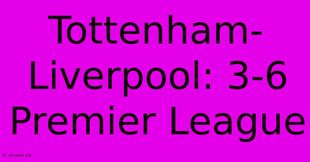 Tottenham-Liverpool: 3-6 Premier League