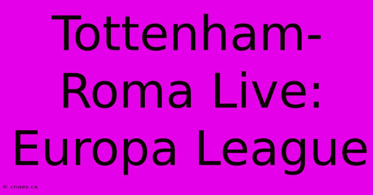 Tottenham-Roma Live: Europa League