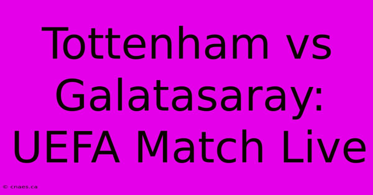 Tottenham Vs Galatasaray: UEFA Match Live