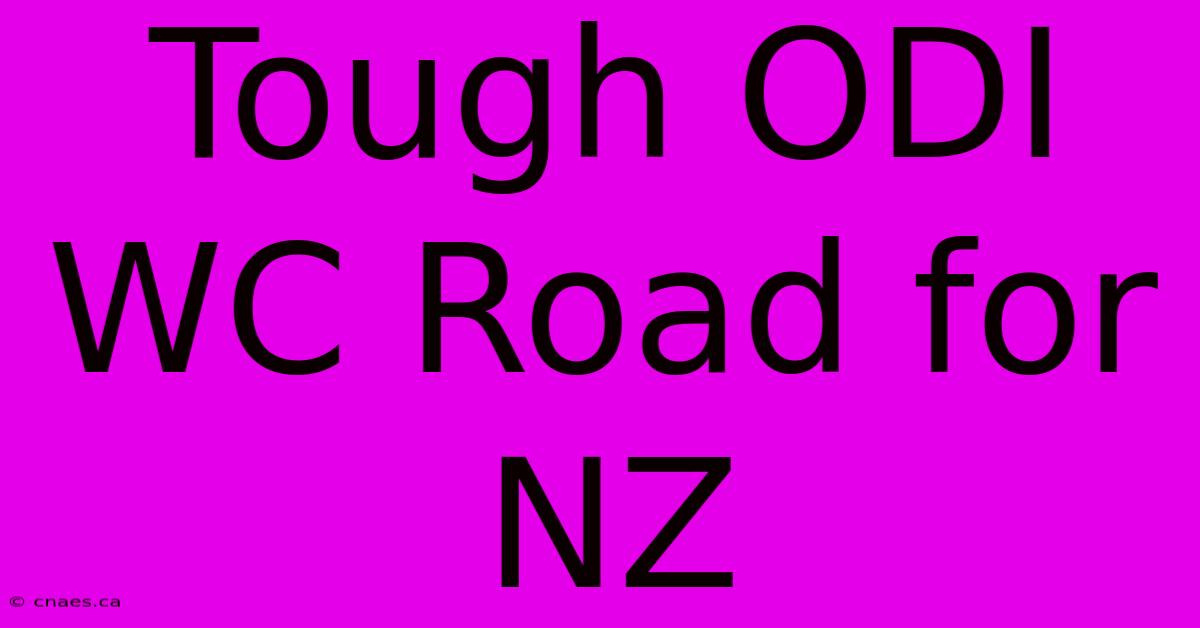 Tough ODI WC Road For NZ