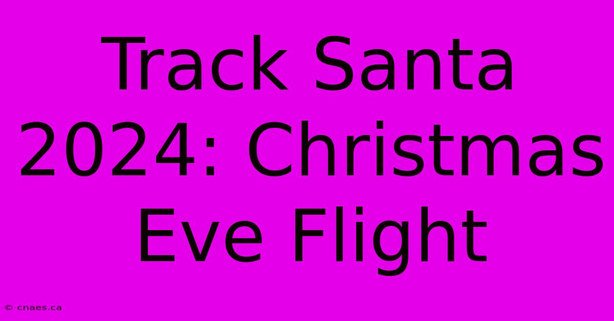 Track Santa 2024: Christmas Eve Flight