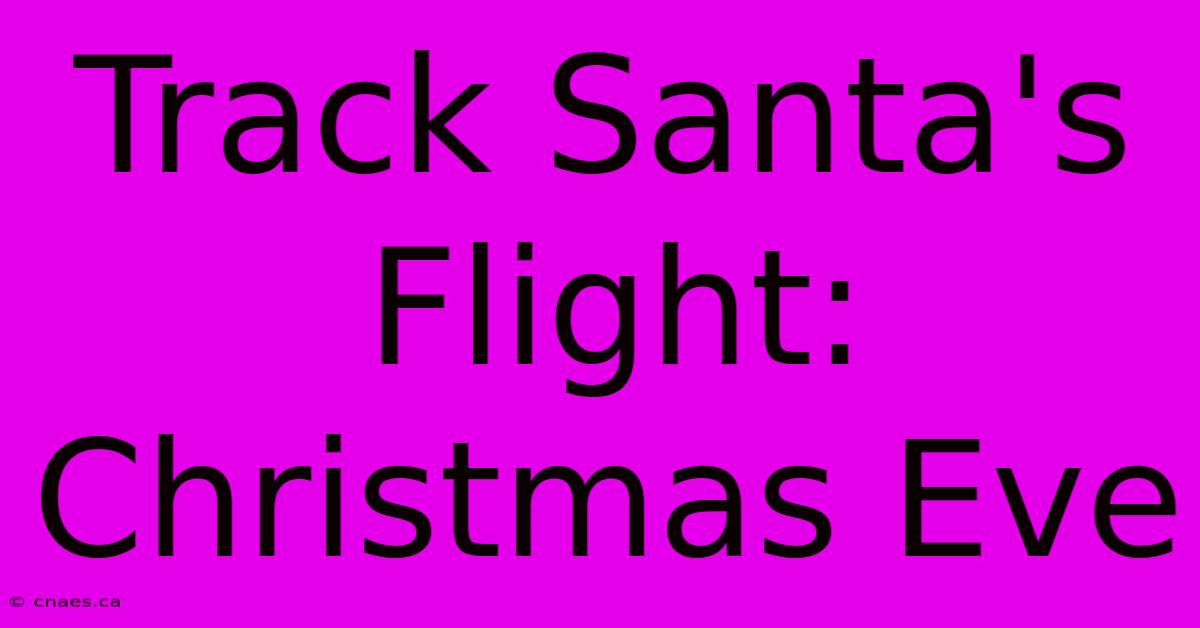 Track Santa's Flight: Christmas Eve