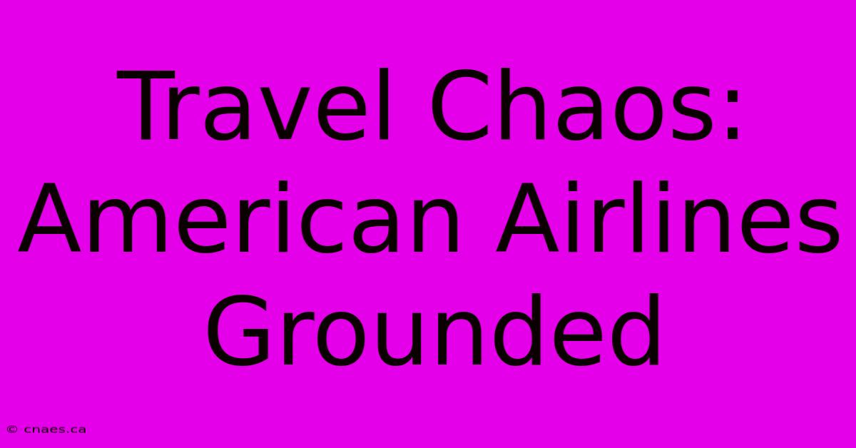 Travel Chaos: American Airlines Grounded