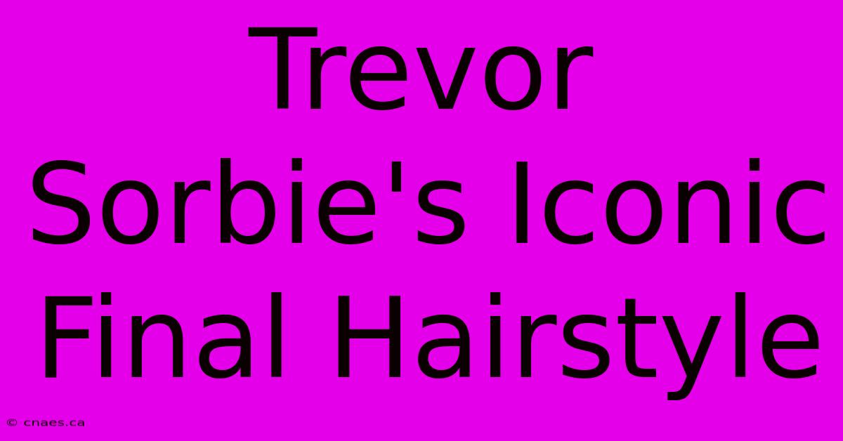 Trevor Sorbie's Iconic Final Hairstyle