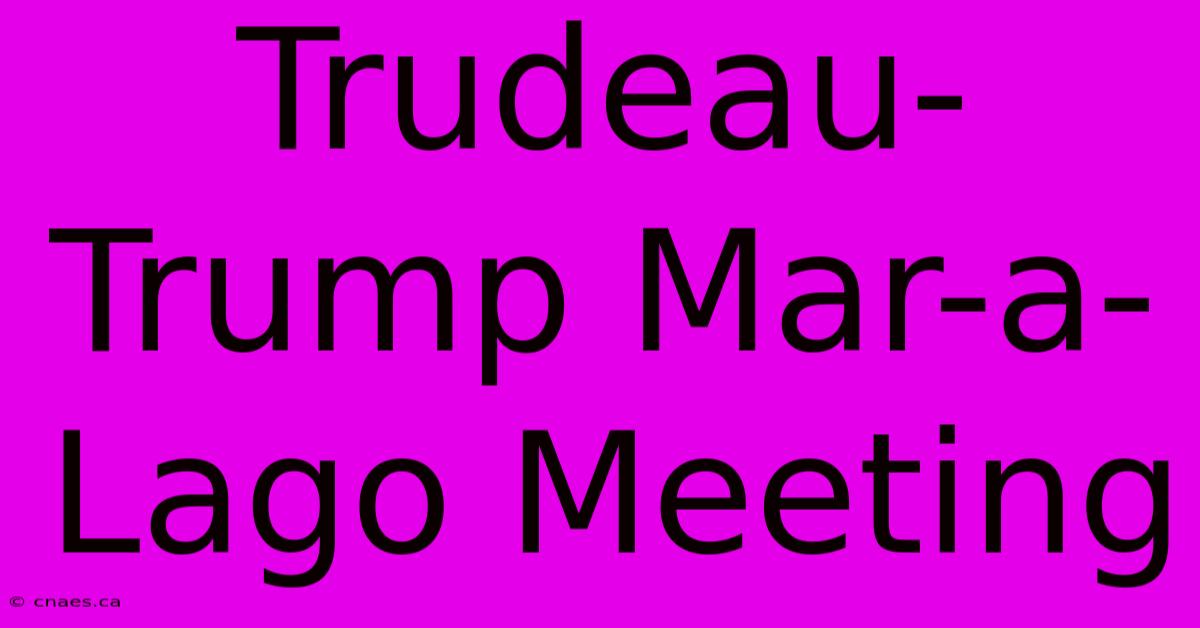 Trudeau-Trump Mar-a-Lago Meeting