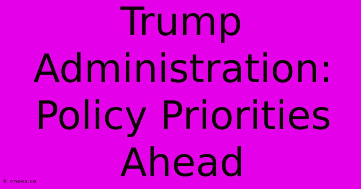 Trump Administration: Policy Priorities Ahead