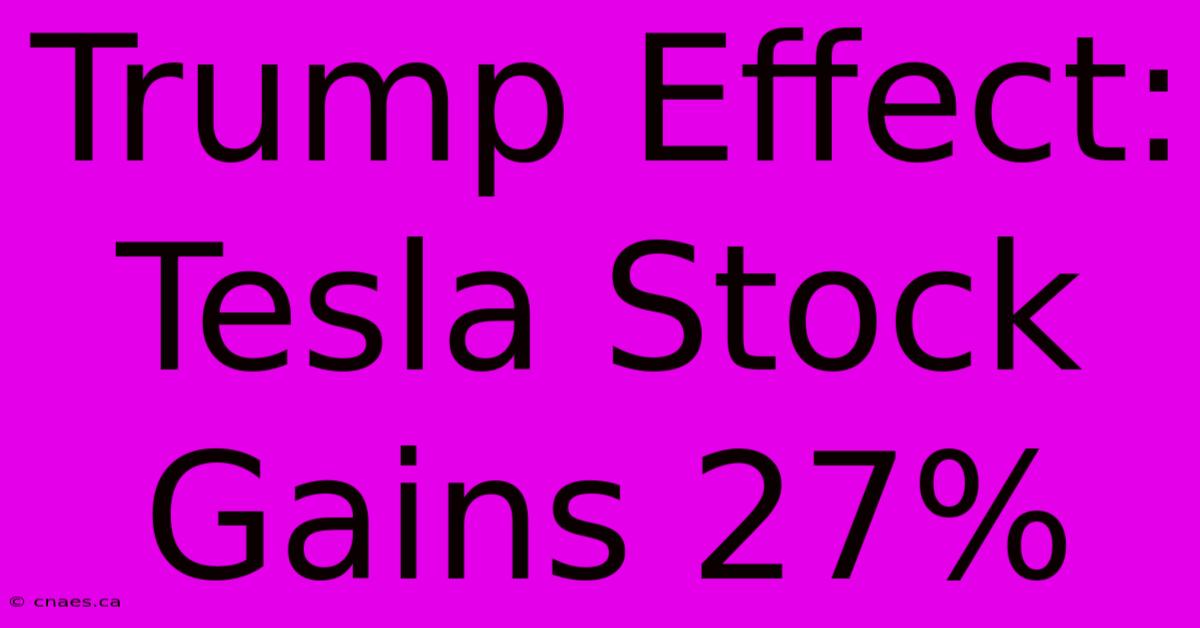 Trump Effect: Tesla Stock Gains 27% 