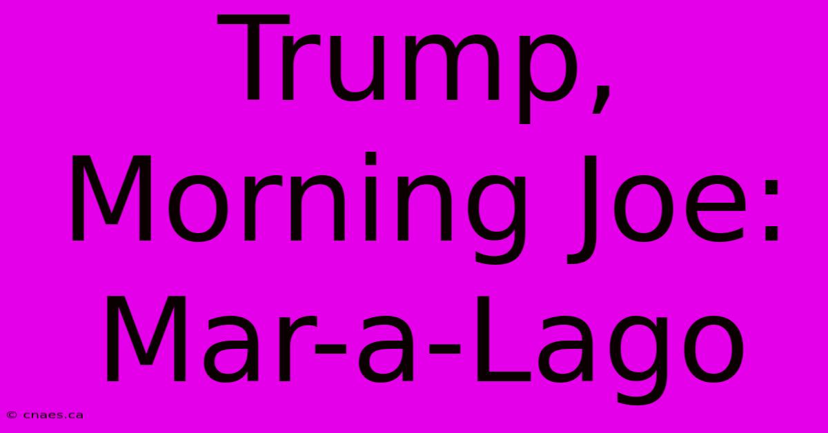 Trump, Morning Joe: Mar-a-Lago