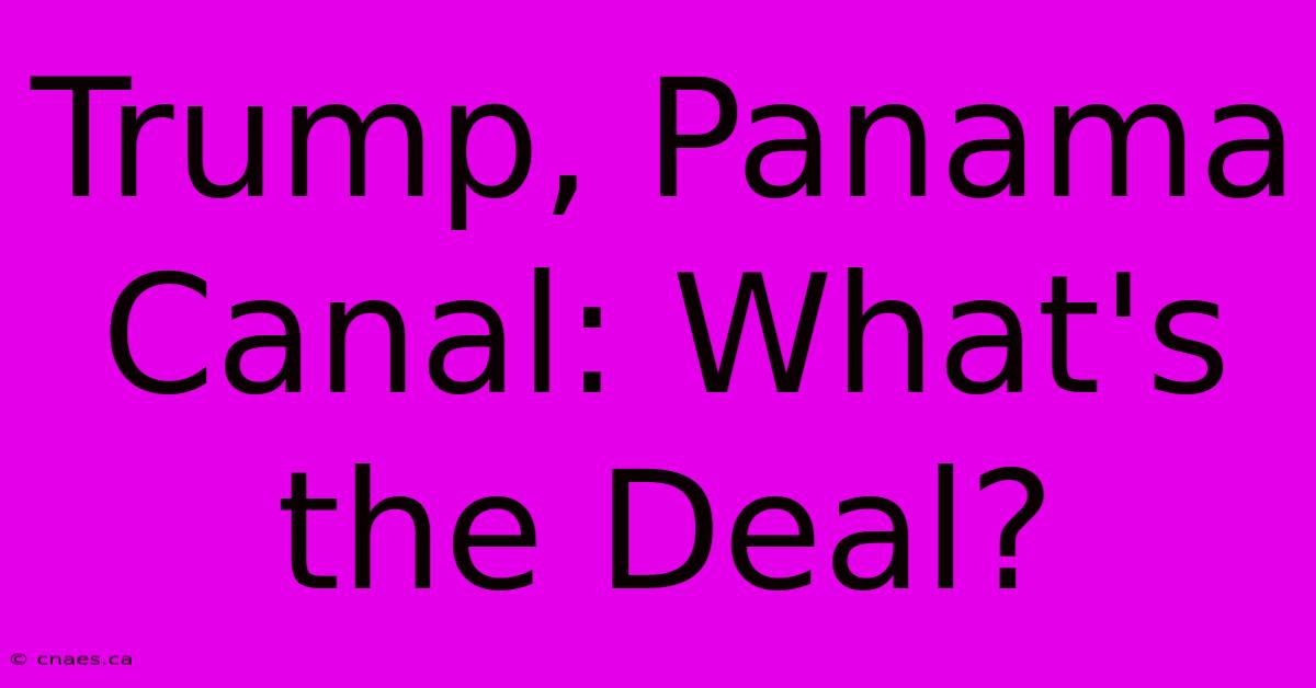 Trump, Panama Canal: What's The Deal?