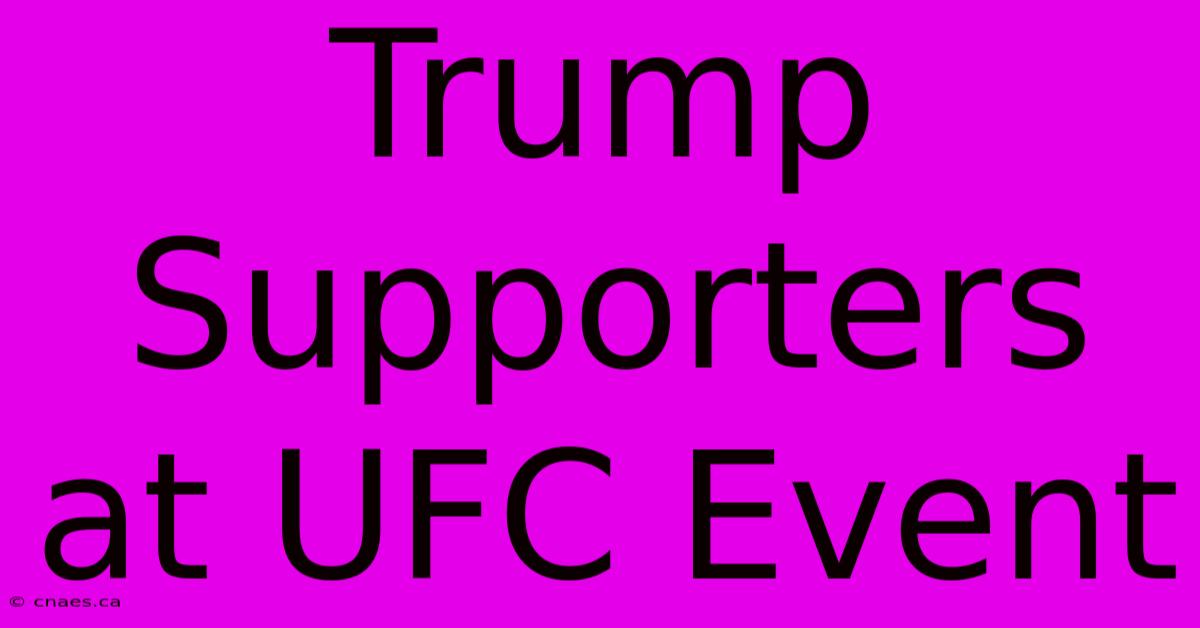 Trump Supporters At UFC Event