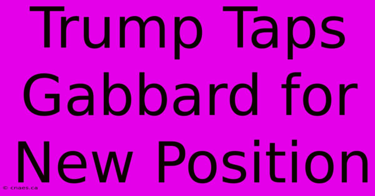 Trump Taps Gabbard For New Position 