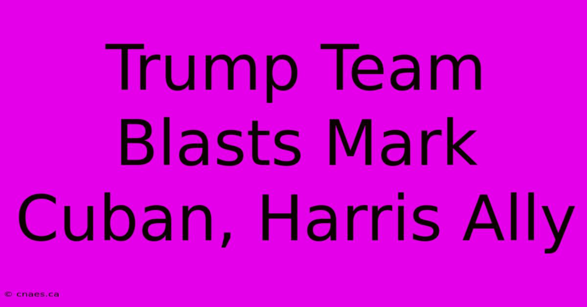 Trump Team Blasts Mark Cuban, Harris Ally 