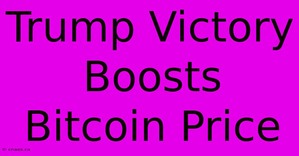 Trump Victory Boosts Bitcoin Price