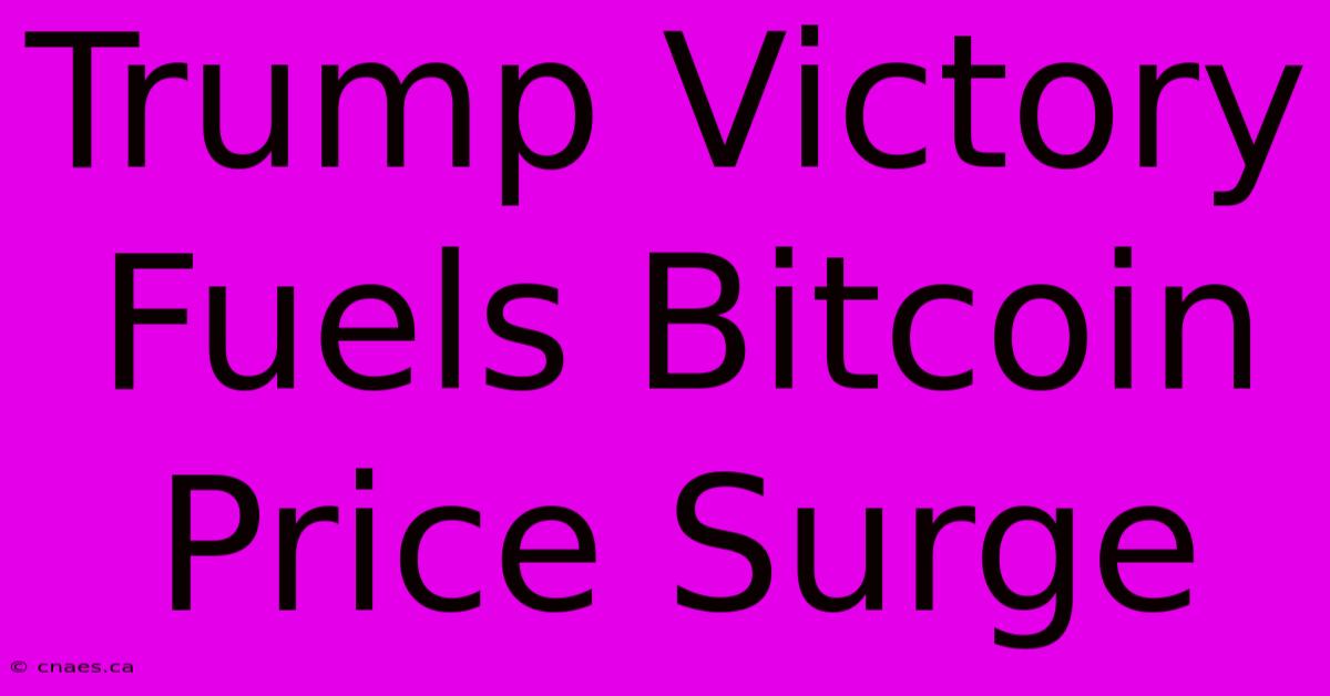 Trump Victory Fuels Bitcoin Price Surge