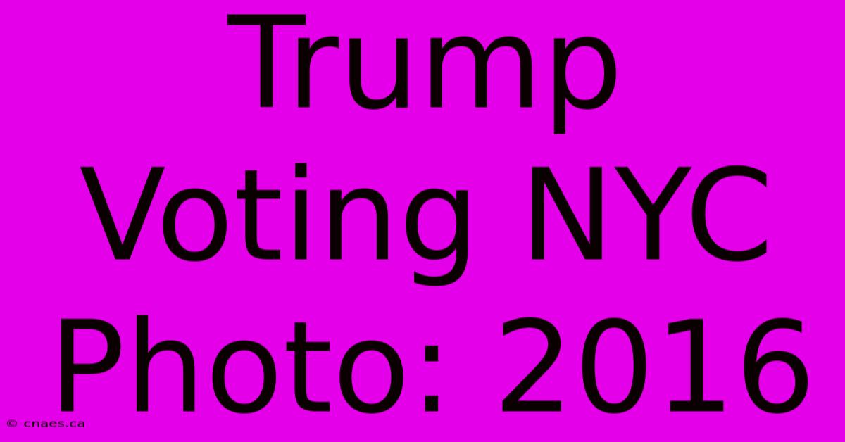 Trump Voting NYC Photo: 2016