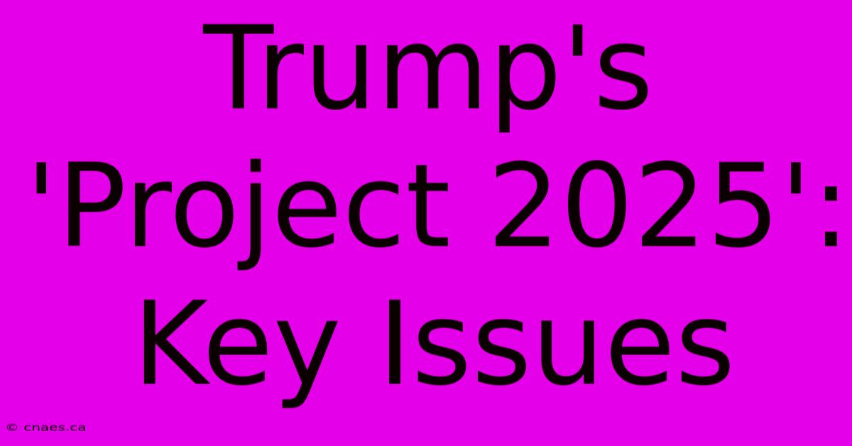 Trump's 'Project 2025': Key Issues