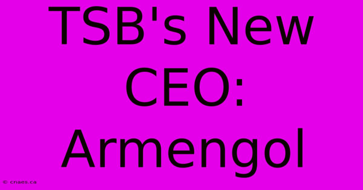 TSB's New CEO: Armengol