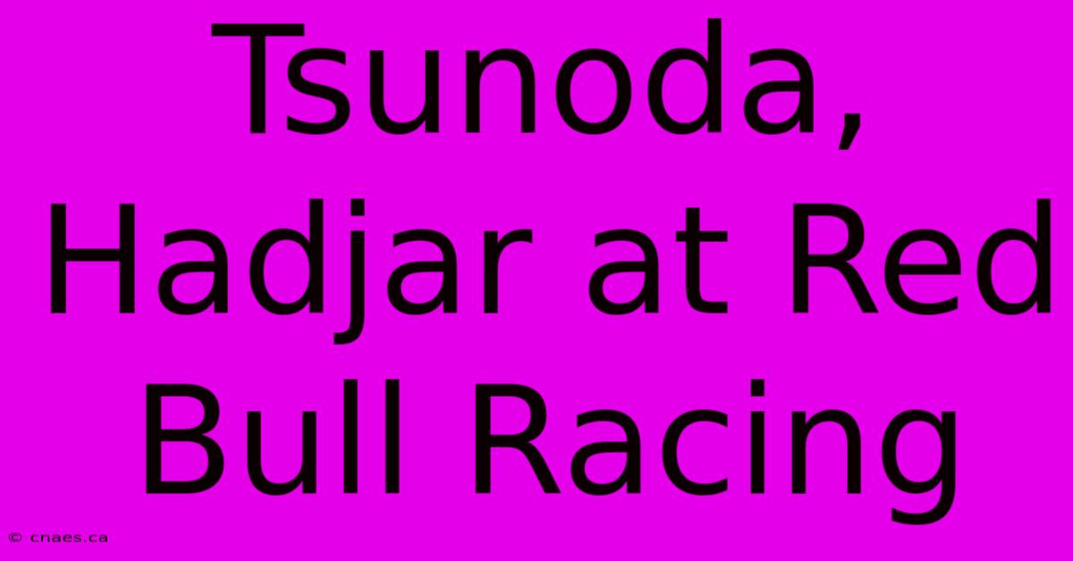 Tsunoda, Hadjar At Red Bull Racing