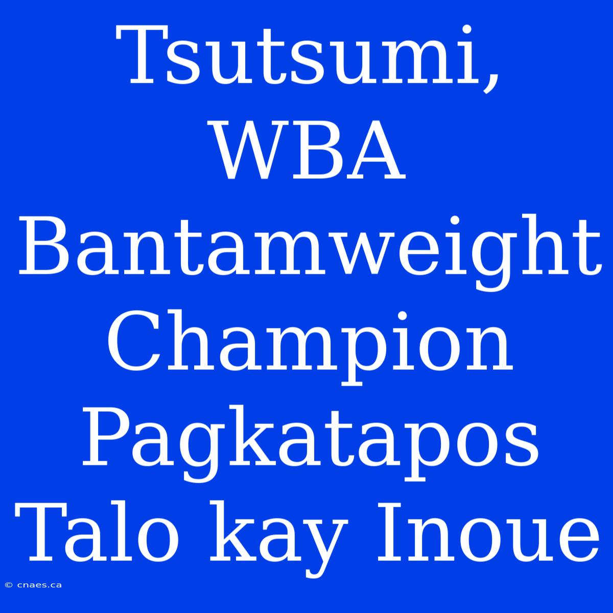 Tsutsumi, WBA Bantamweight Champion Pagkatapos Talo Kay Inoue