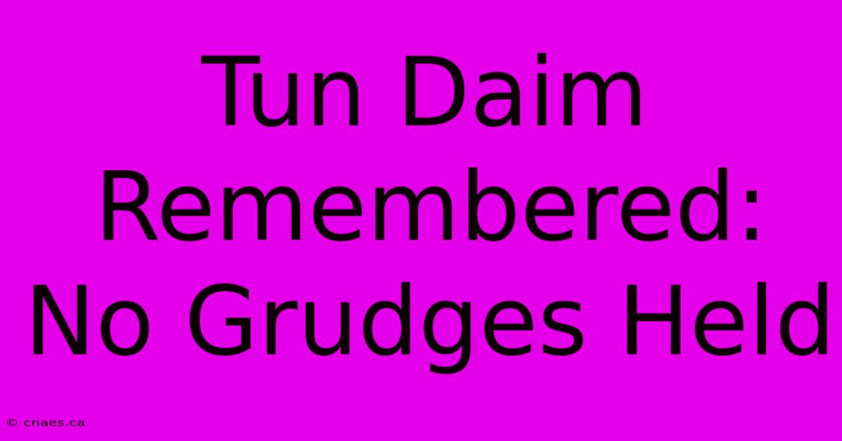 Tun Daim Remembered: No Grudges Held