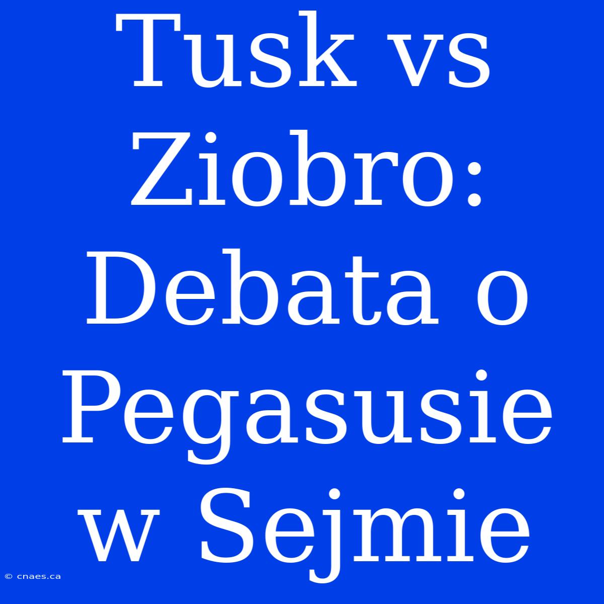 Tusk Vs Ziobro: Debata O Pegasusie W Sejmie