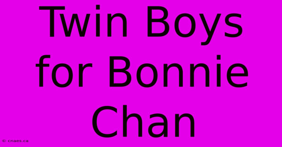 Twin Boys For Bonnie Chan