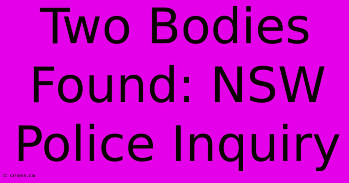 Two Bodies Found: NSW Police Inquiry