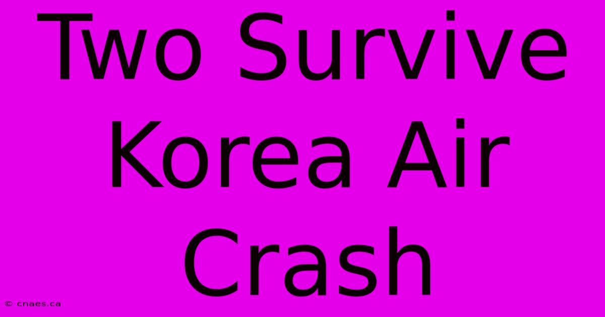 Two Survive Korea Air Crash