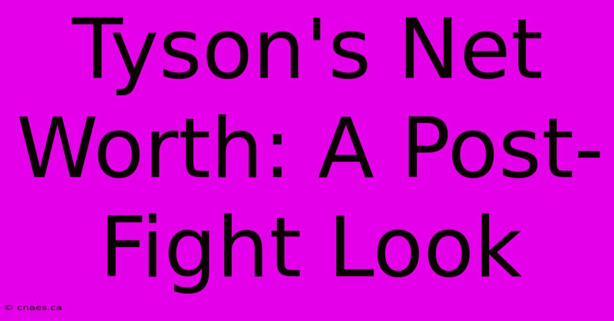 Tyson's Net Worth: A Post-Fight Look