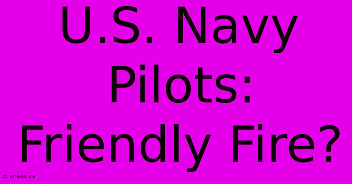 U.S. Navy Pilots: Friendly Fire?