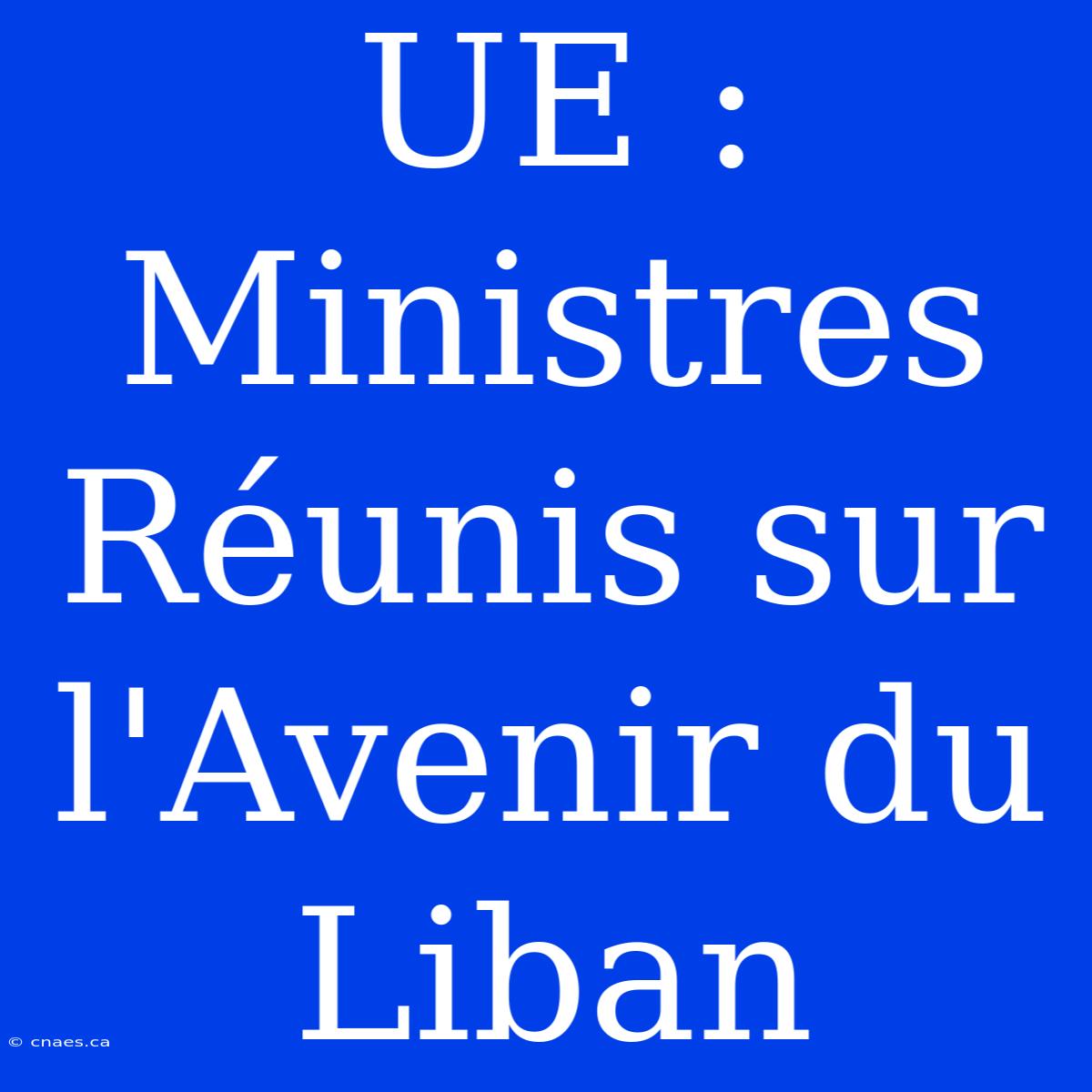 UE : Ministres Réunis Sur L'Avenir Du Liban